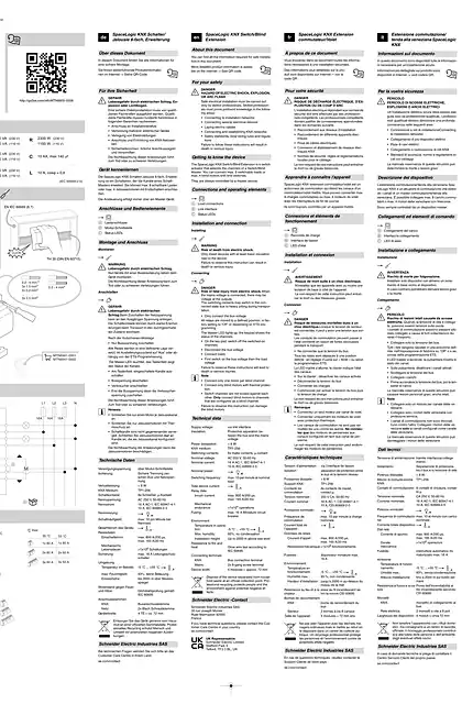 schneider施耐德SpaceLogic KNX 交换机_ 仪表扩 展模块-MTN6805-0008-安装和连接 (ZH)